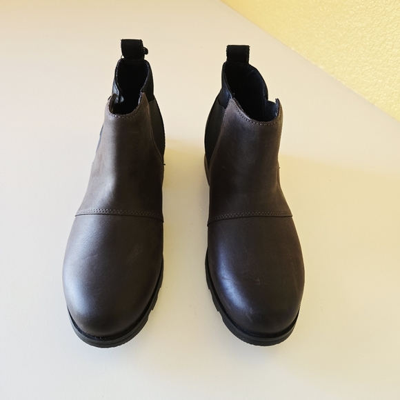 Sorel Emelie Women’s Chelsea Lug Sole blackened brown Waterproof Boots Size 8 - Picture 5 of 16